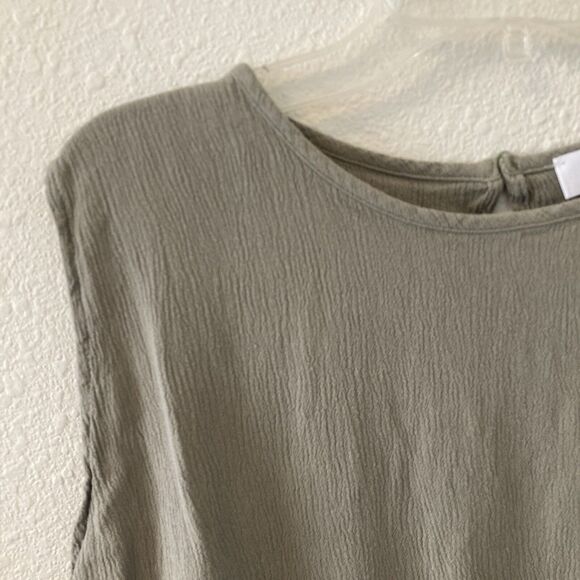 Mable Women's Top Size Medium Cropped Tank Olive Green Chic Boho - Picture 4 of 16